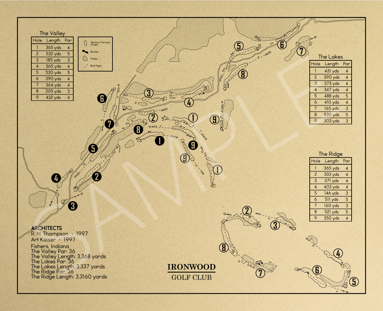 Ironwood Golf Club Outline (Print)