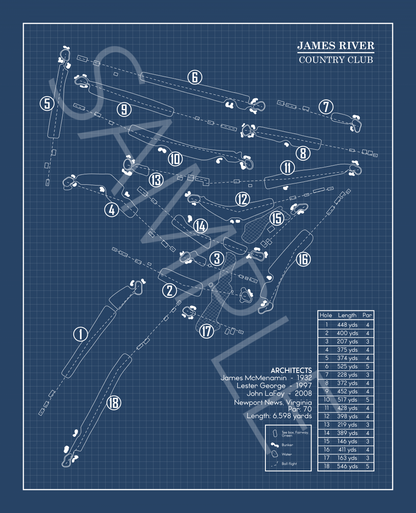 James River Country Club Blueprint (Print)