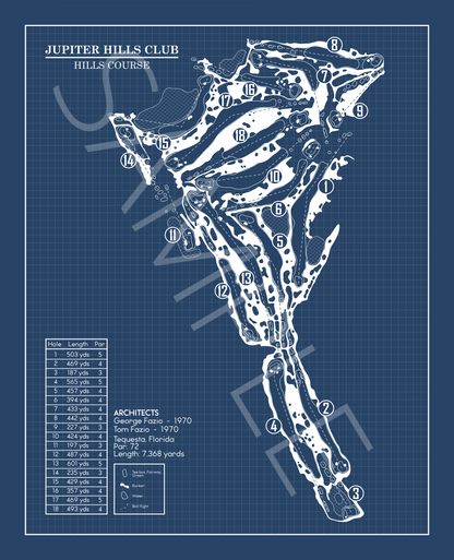 Jupiter Hills Club Hills Course Blueprint (Print)