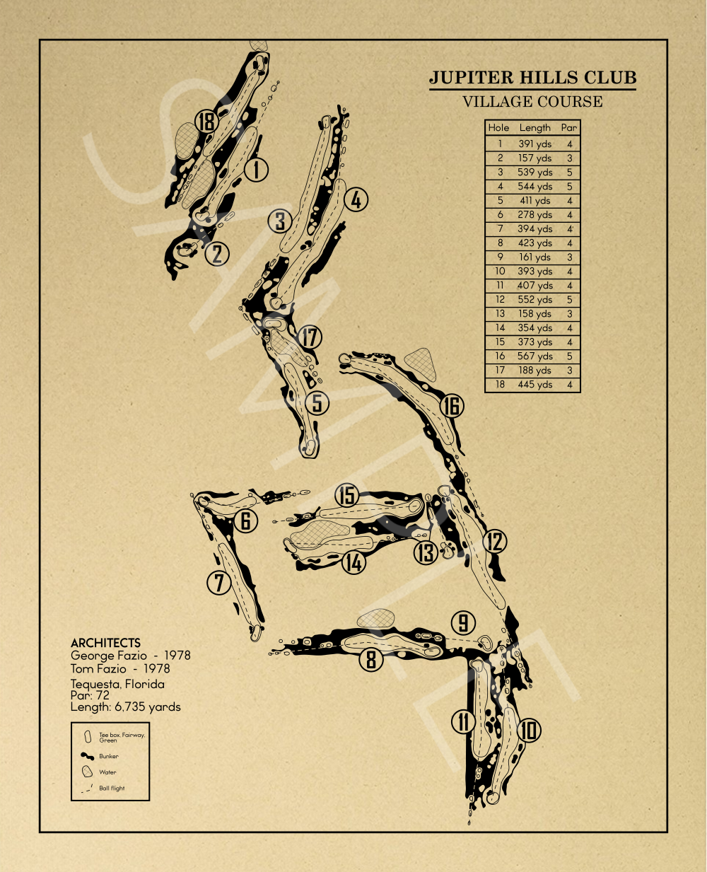 Jupiter Hills Club Village Course Outline (Print)