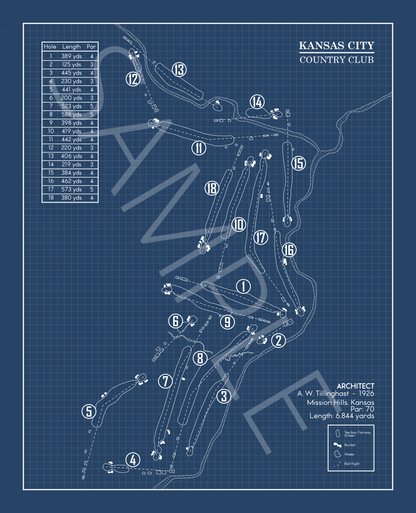 Kansas City Country Club Blueprint (Print)