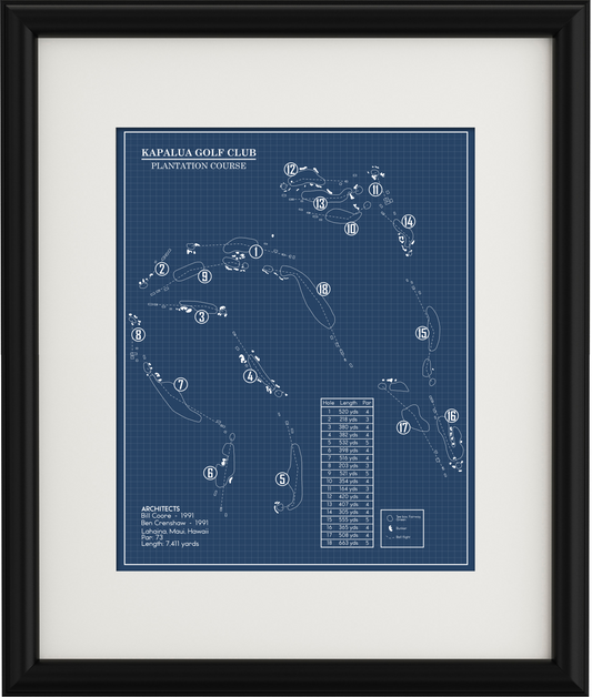 Kapalua Golf Club - Plantation Course Blueprint (Print)