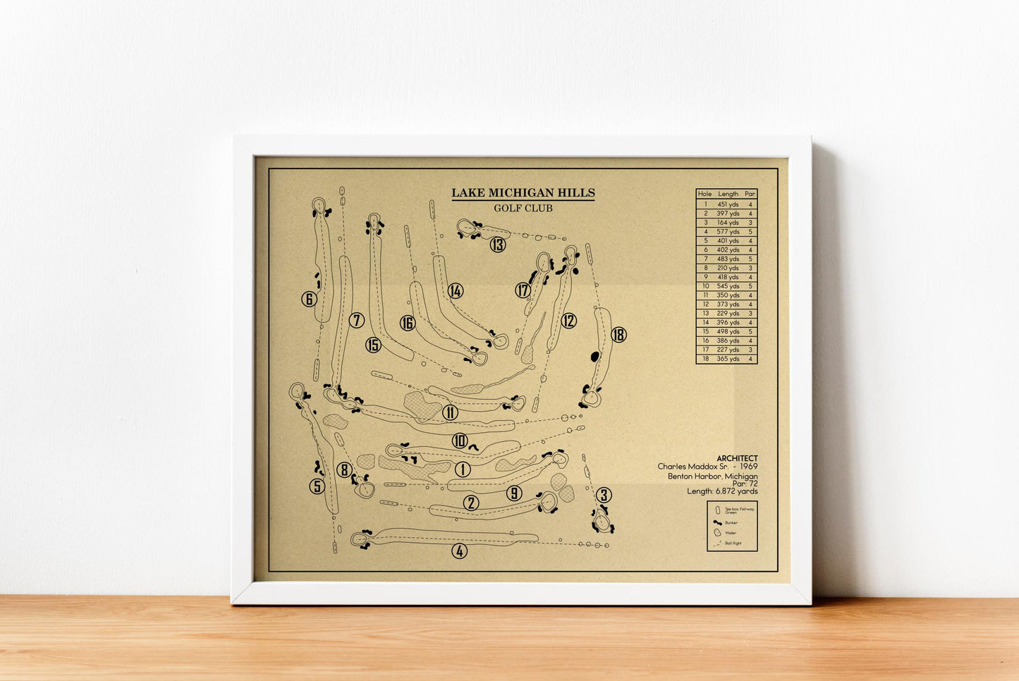 Lake Michigan Hills Golf Club Outline (Print)