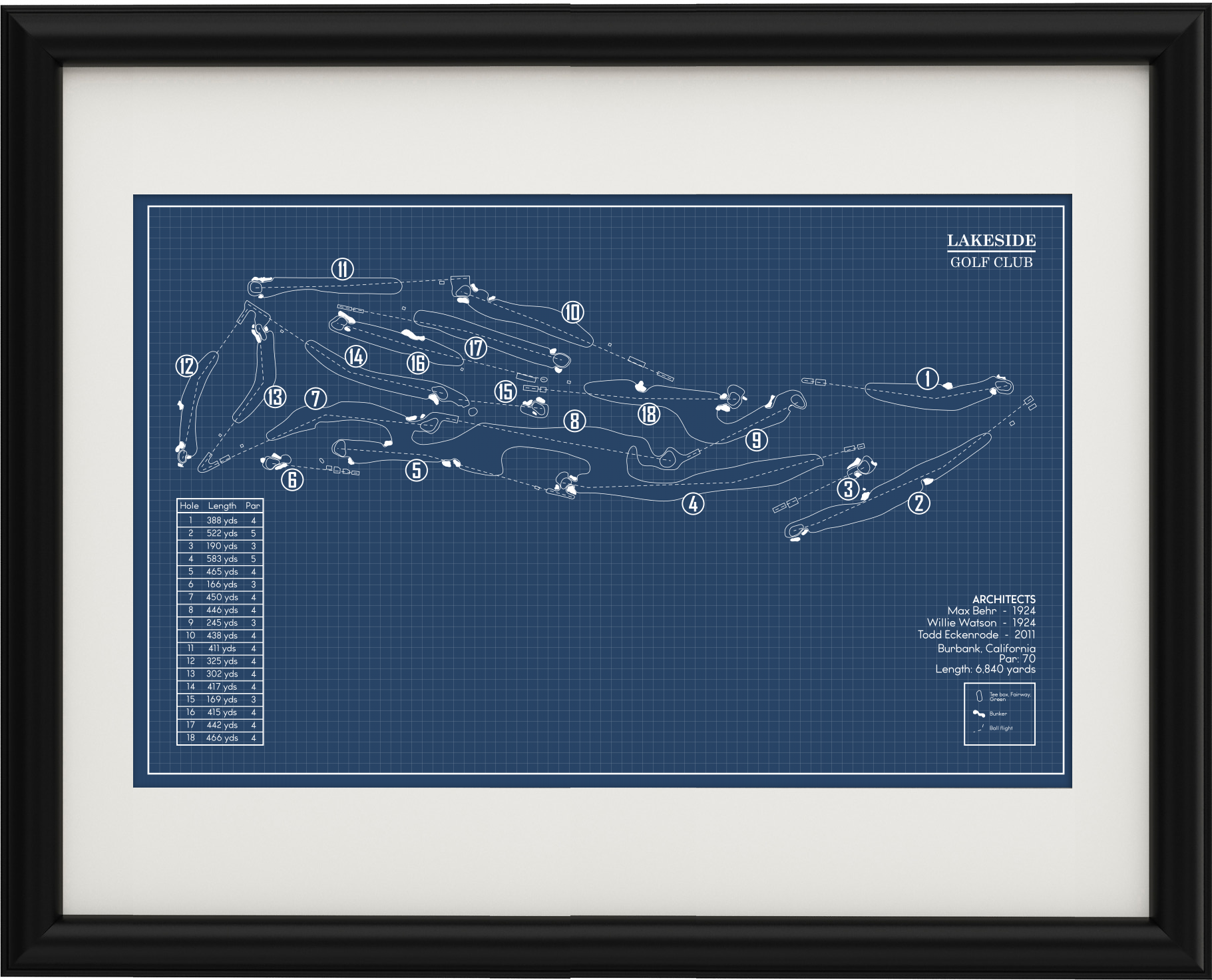 Lakeside Golf Club Blueprint (Print) – GolfBlueprints