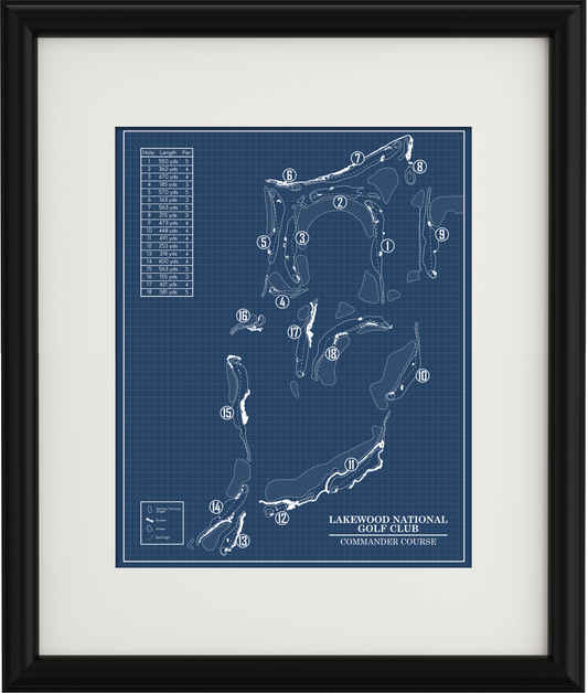 Lakewood National Golf Club Commander Course Blueprint (Print)