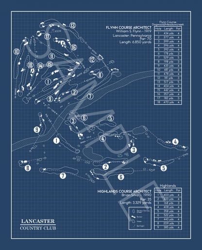 Lancaster Country Club Blueprint (Print)