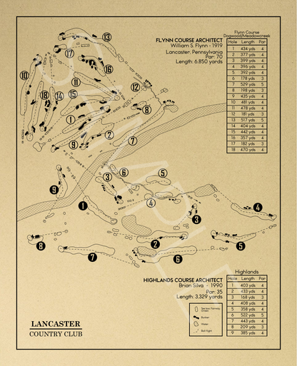 Lancaster Country Club Outline (Print)