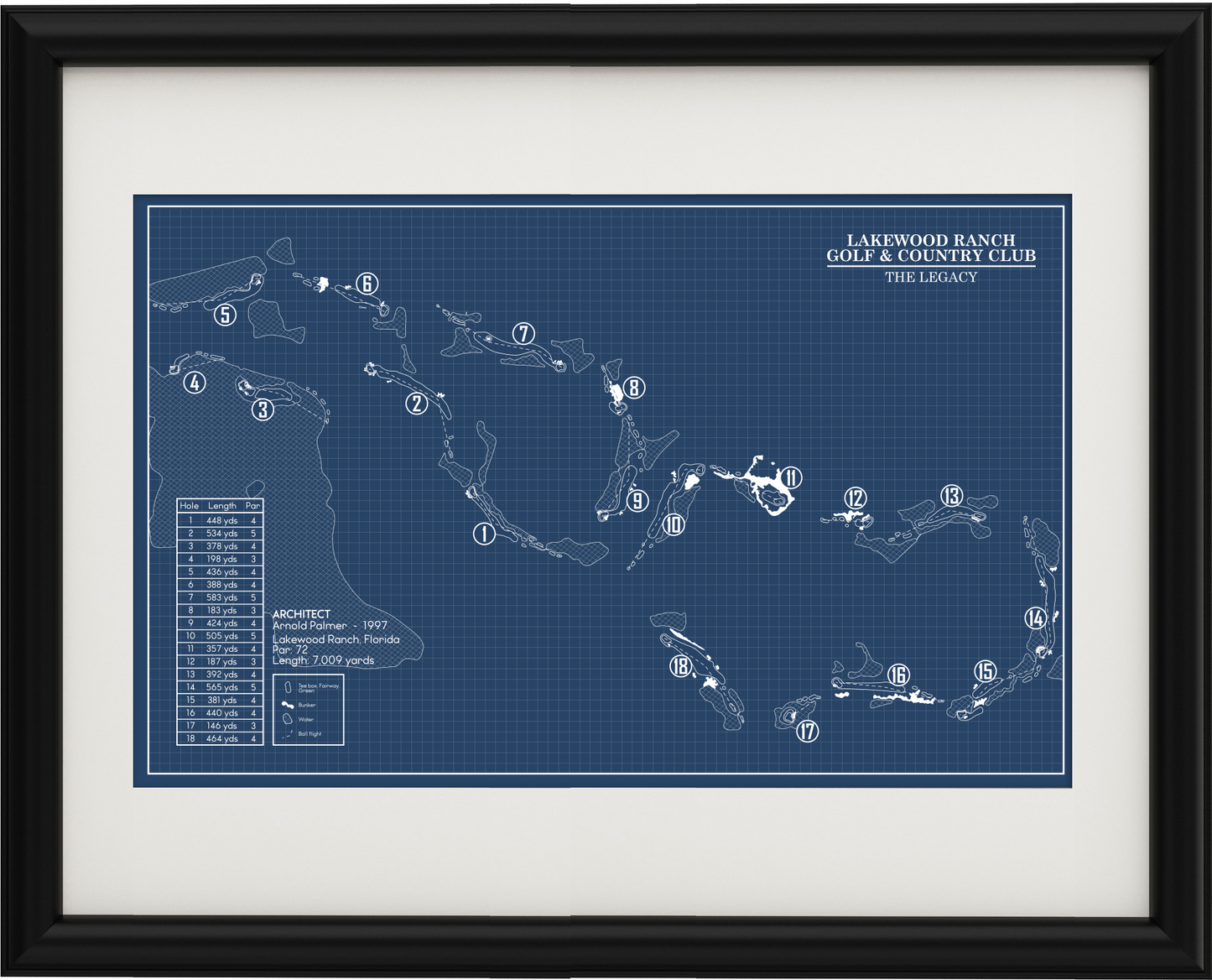 Lakewood Ranch Golf & Country Club Legacy Course Blueprint (Print)