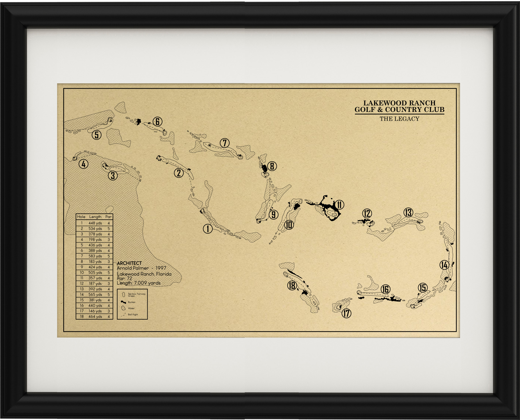 Lakewood Ranch Golf & Country Club Legacy Course Outline (Print ...