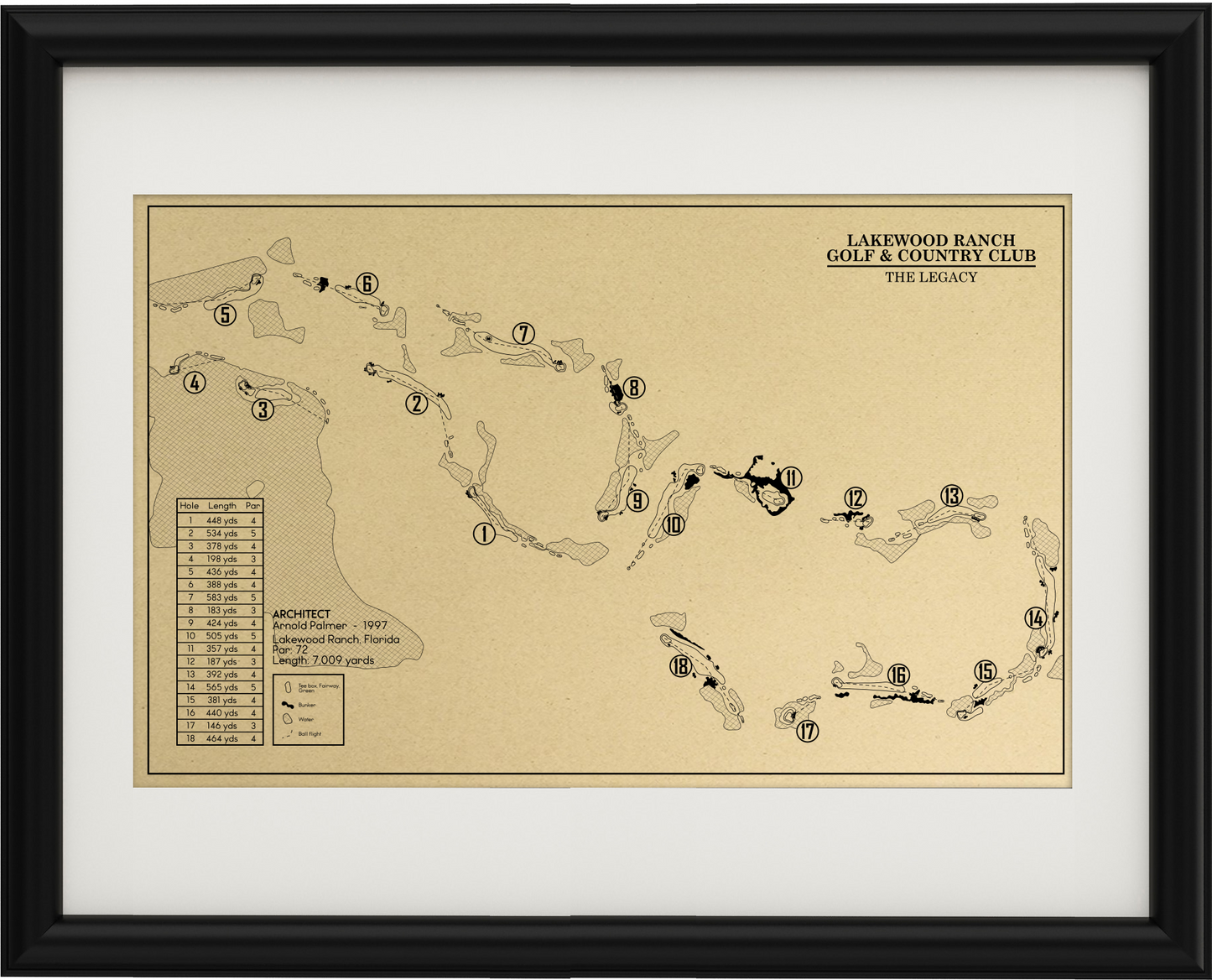 Lakewood Ranch Golf & Country Club Legacy Course Outline (Print)