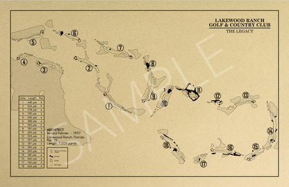Lakewood Ranch Golf & Country Club Legacy Course Outline (Print)