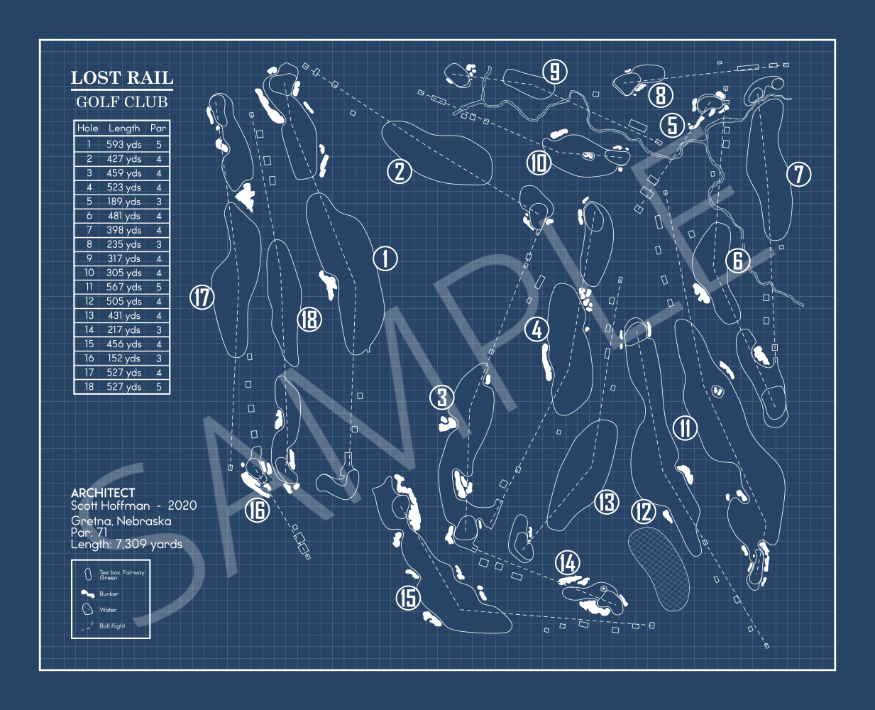 Lost Rail Golf Club Blueprint (Print)