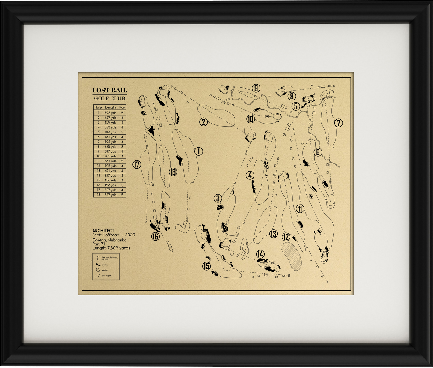 Lost Rail Golf Club Outline (Print)