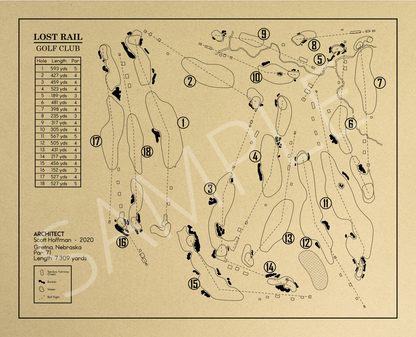 Lost Rail Golf Club Outline (Print)