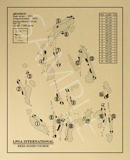 LPGA International Rees Jones Course Outline (Print)