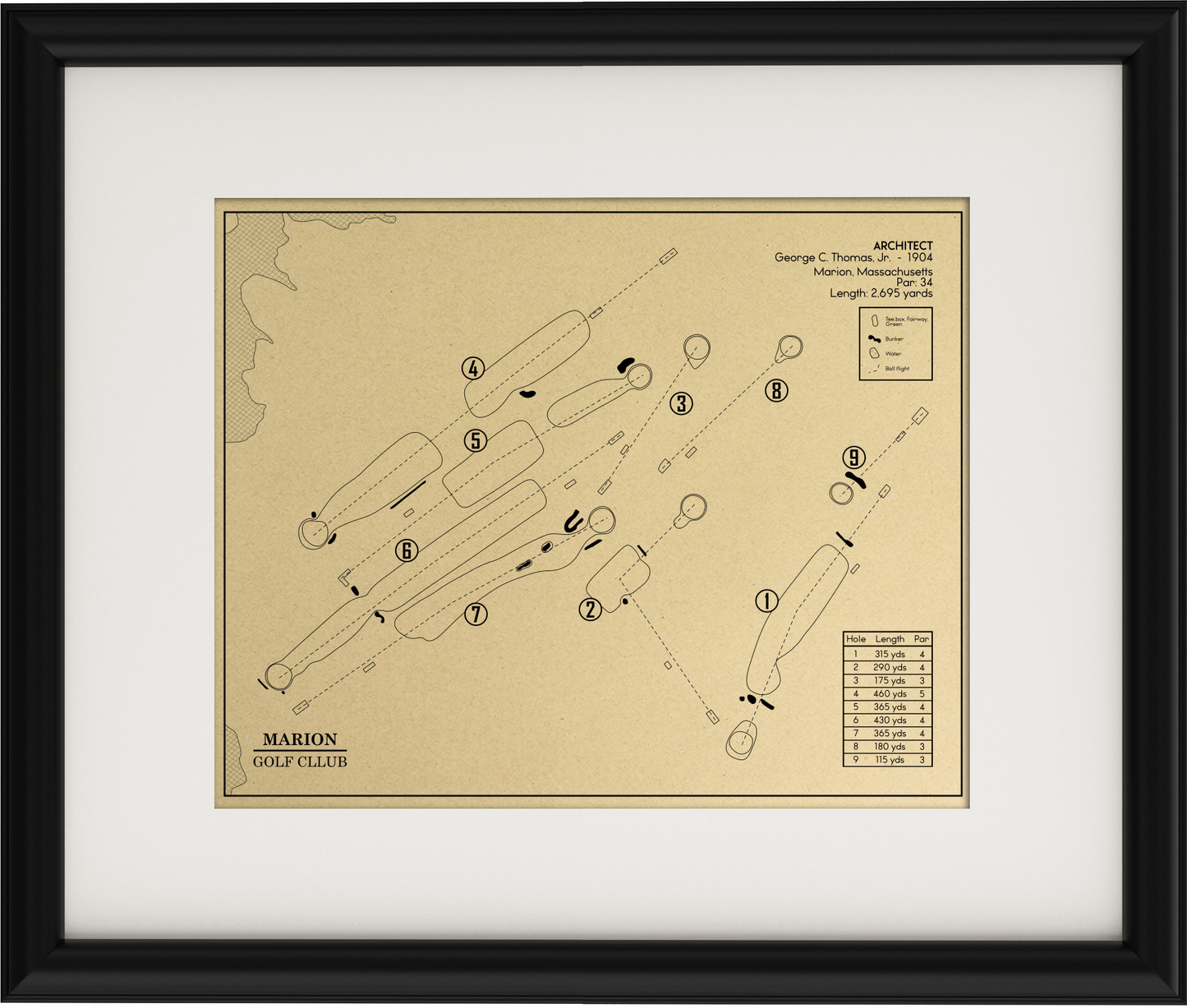 Marion Golf Club Outline (Print)