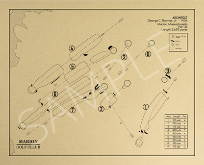 Marion Golf Club Outline (Print)