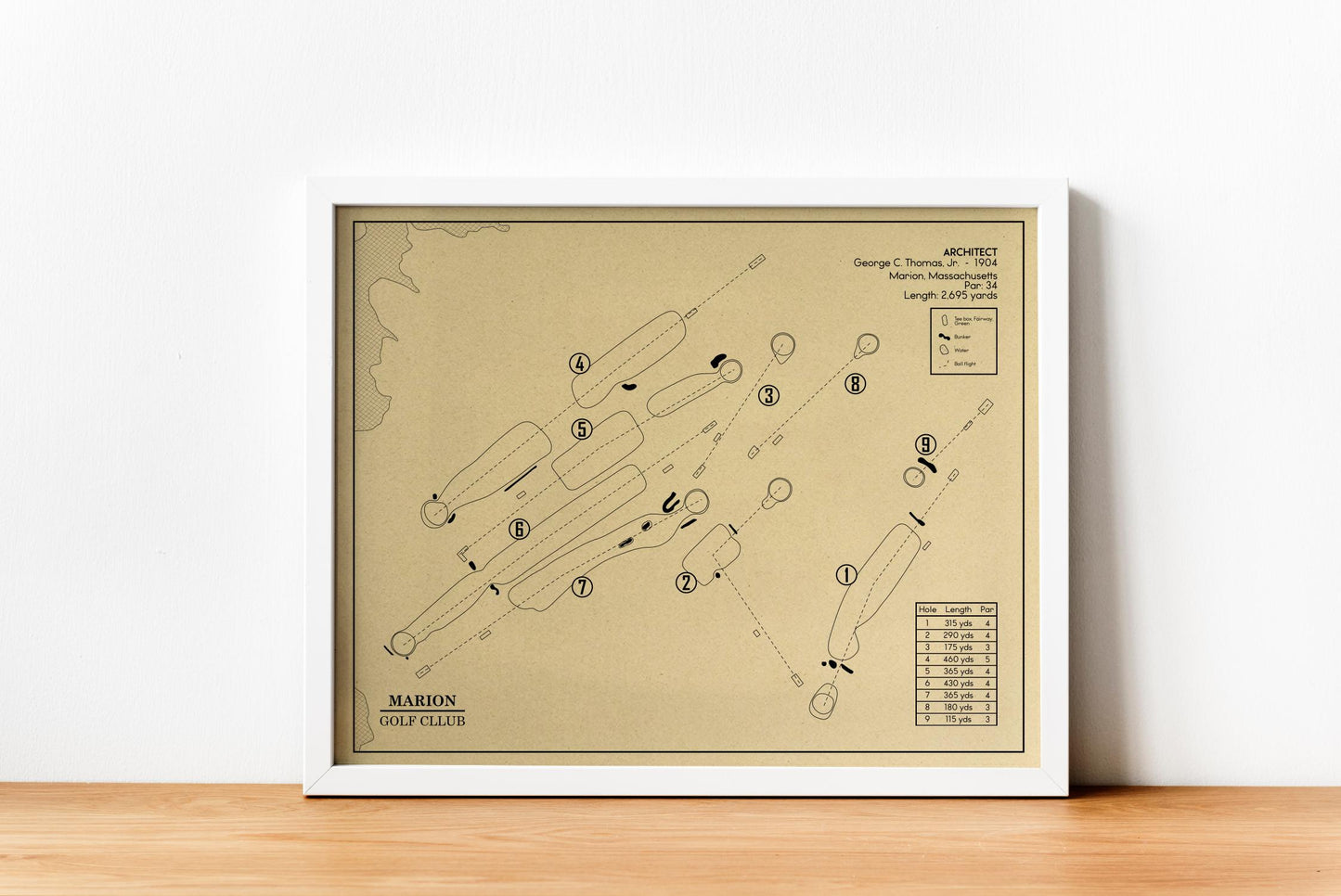 Marion Golf Club Outline (Print)
