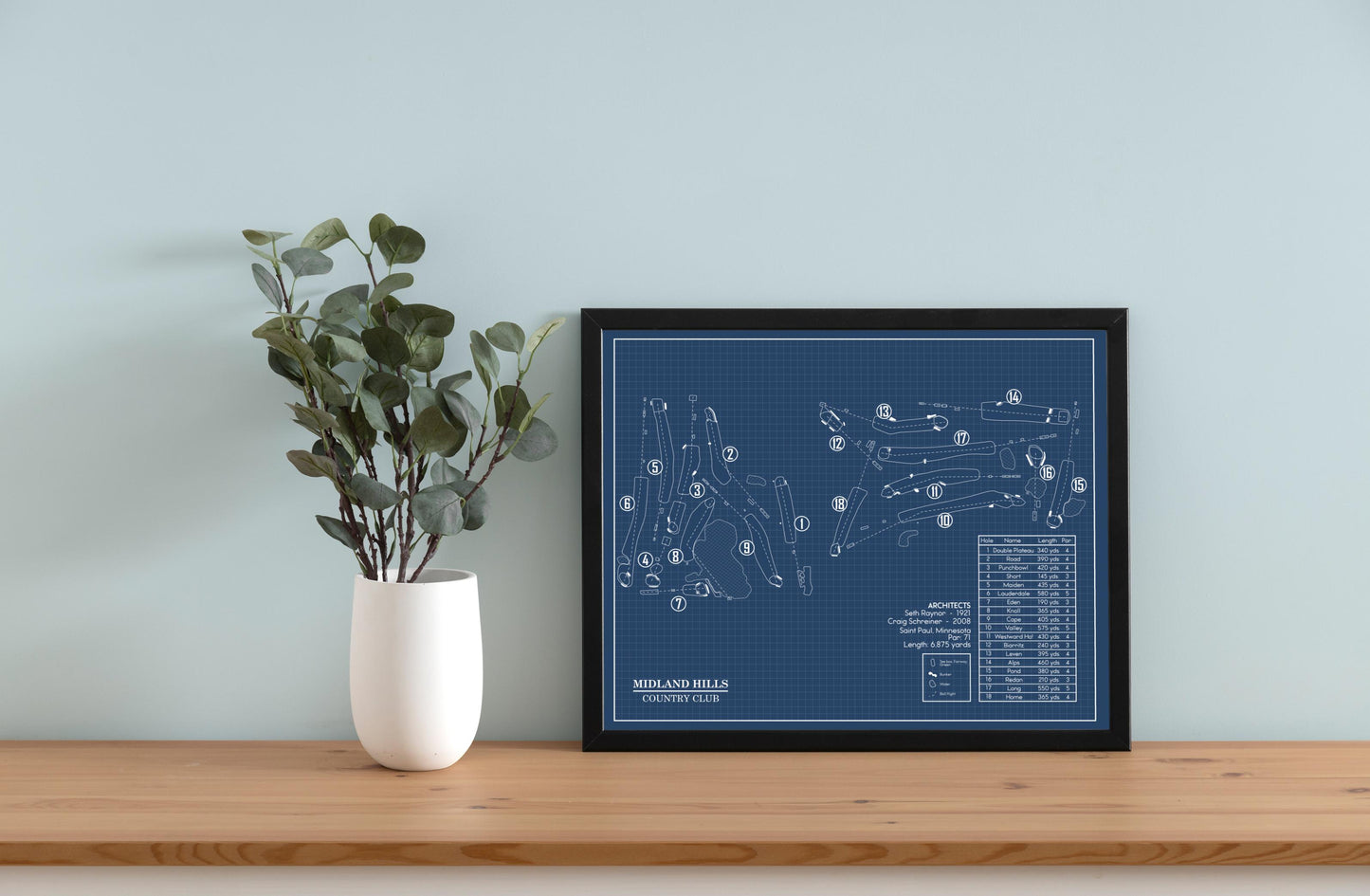 Midland Hills Country Club Blueprint (Print)