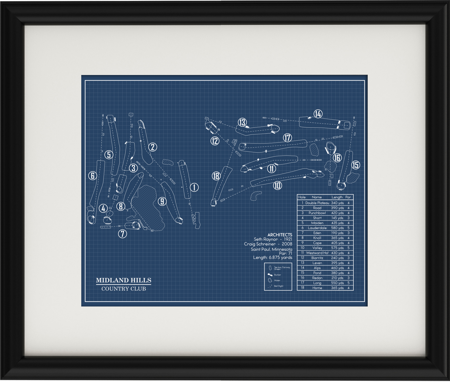 Midland Hills Country Club Blueprint (Print)