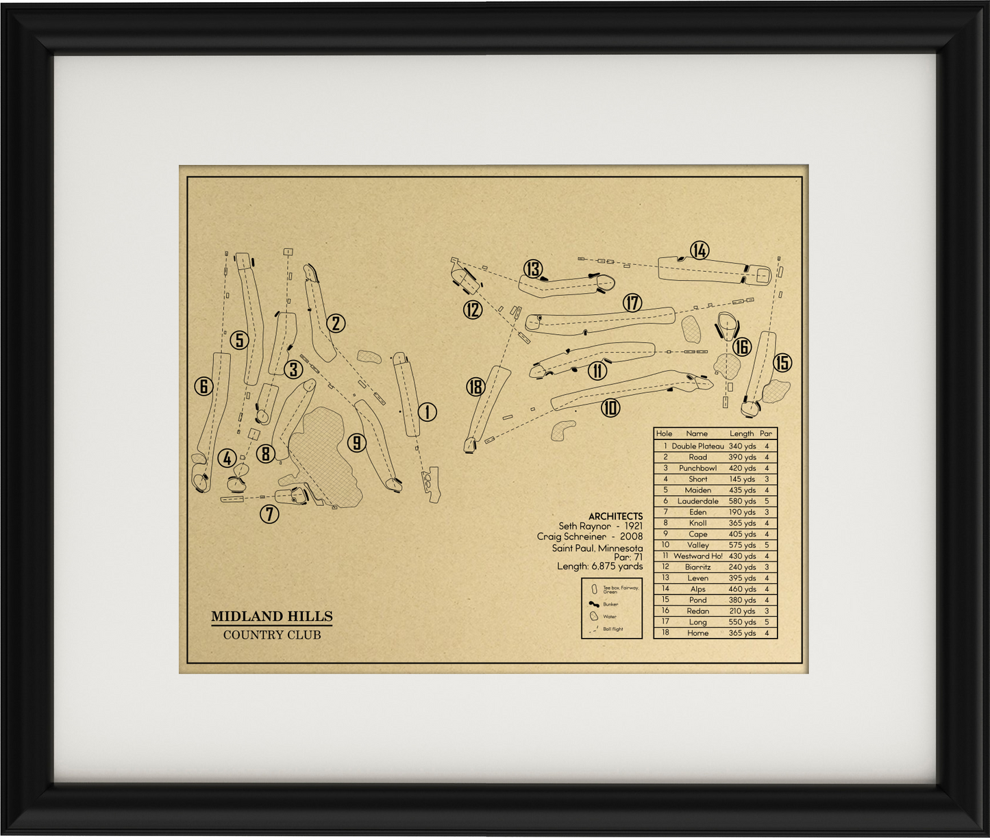 Midland Hills Country Club Outline (Print)