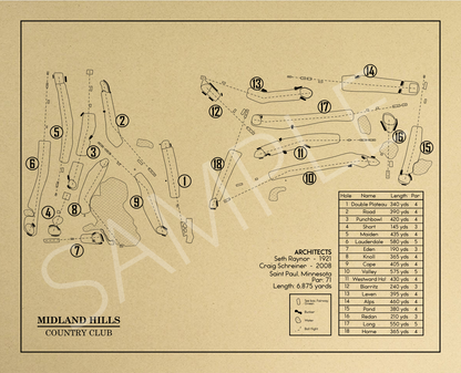 Midland Hills Country Club Outline (Print)