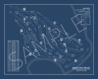 Midland Trail Golf Club Blueprint (Print)