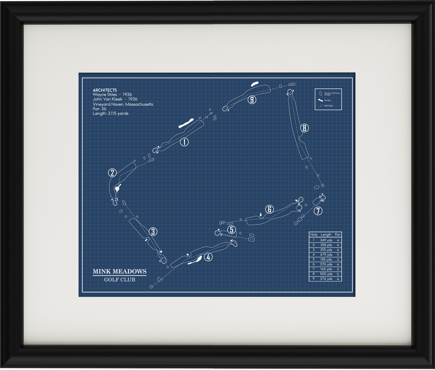 Mink Meadows Golf Club Blueprint (Print)