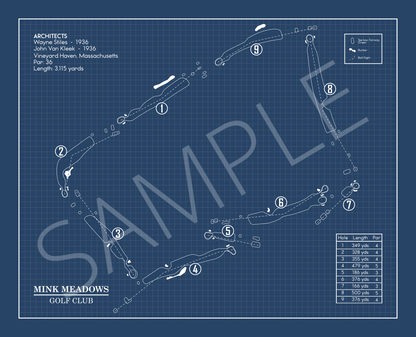 Mink Meadows Golf Club Blueprint (Print)