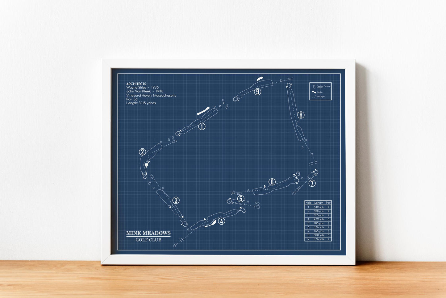 Mink Meadows Golf Club Blueprint (Print)