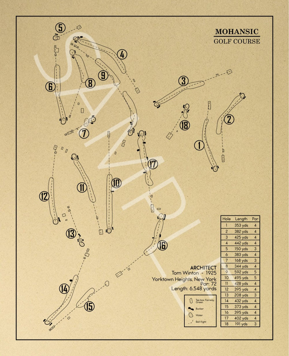Mohansic Golf Course Outline (Print)