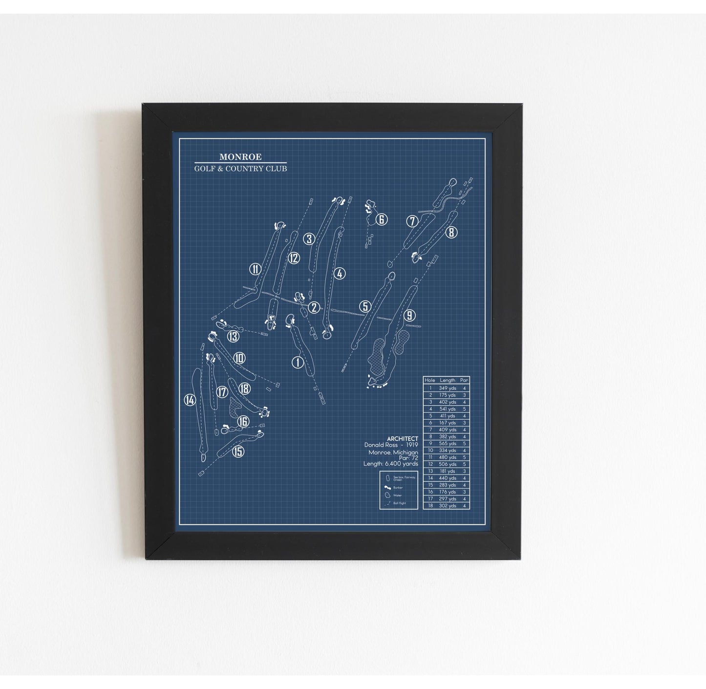 Monroe Golf & Country Club Blueprint (Print)