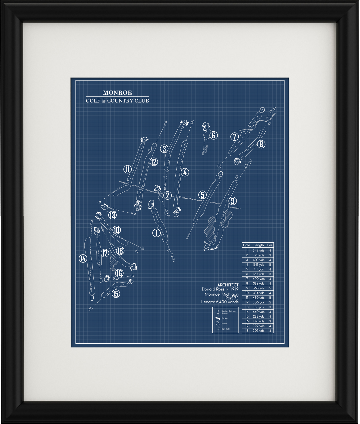 Monroe Golf & Country Club Blueprint (Print)
