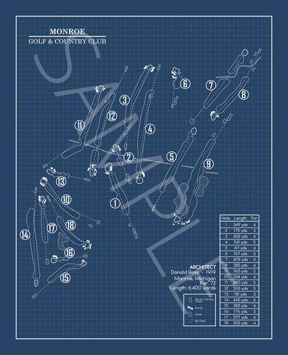 Monroe Golf & Country Club Blueprint (Print)
