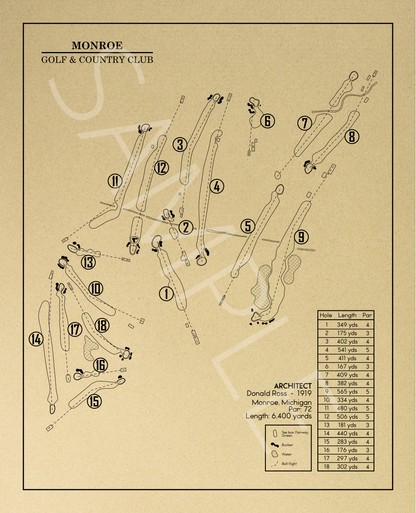 Monroe Golf & Country Club Outline (Print)