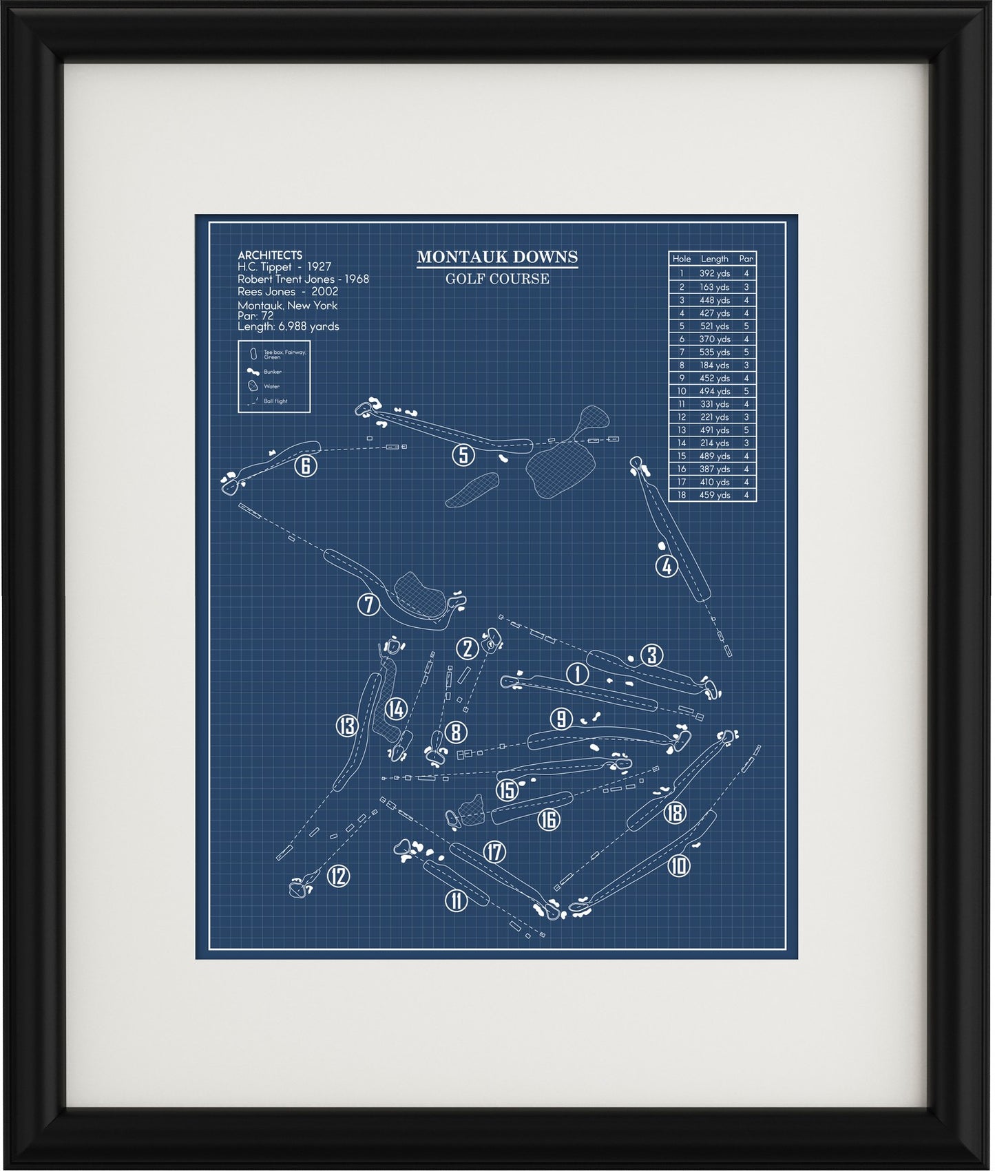 Montauk Downs Golf Course Blueprint (Print)