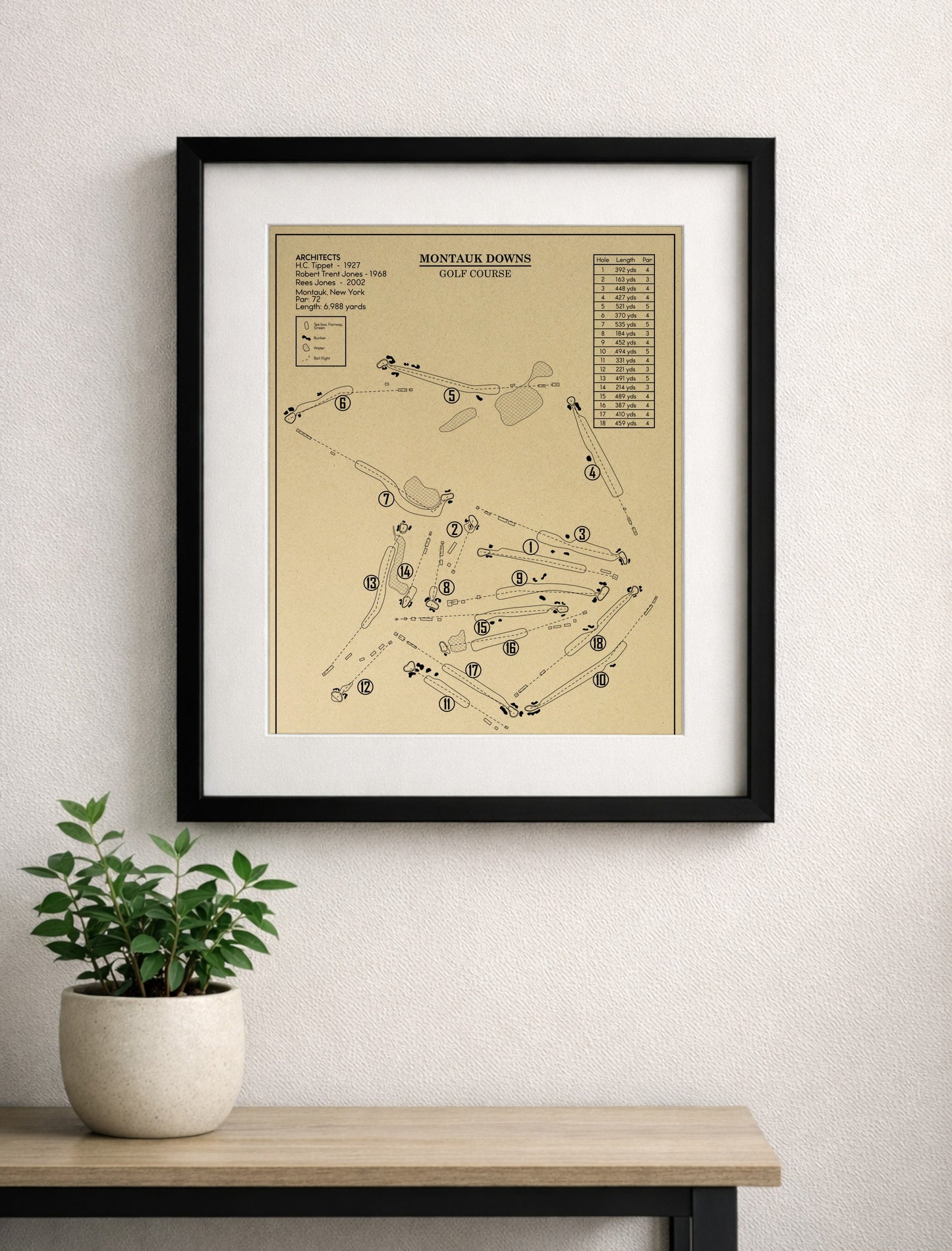 Montauk Downs Golf Course Outline (Print)