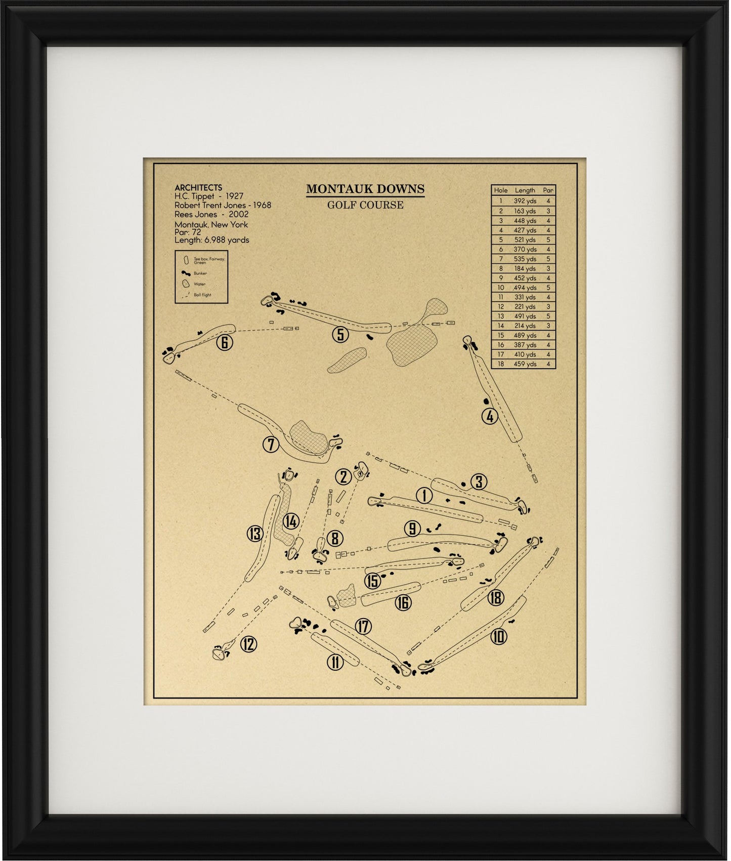 Montauk Downs Golf Course Outline (Print)