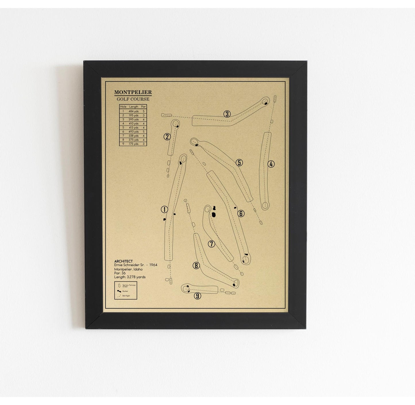 Montpelier Golf Course Outline (Print)