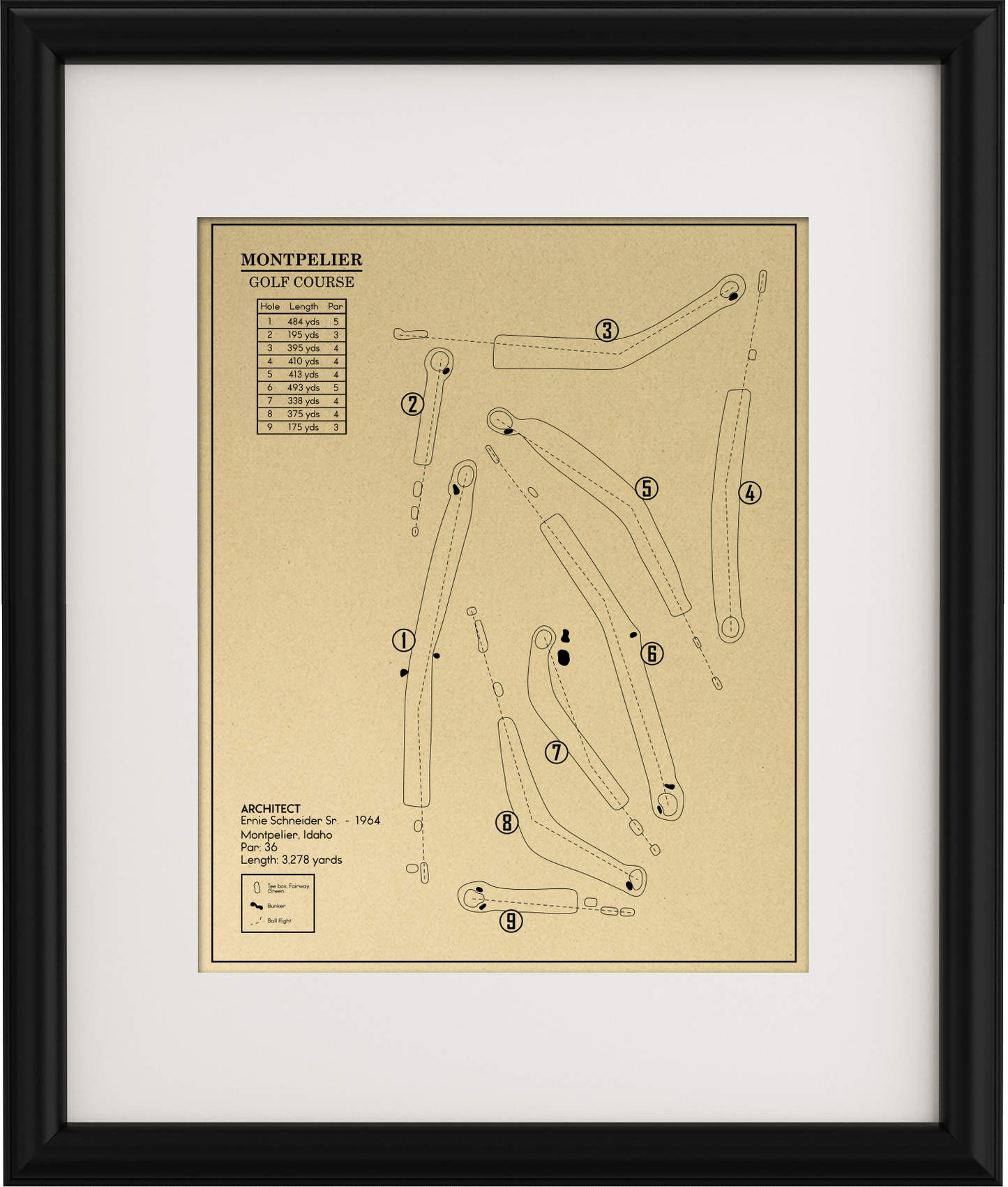 Montpelier Golf Course Outline (Print)