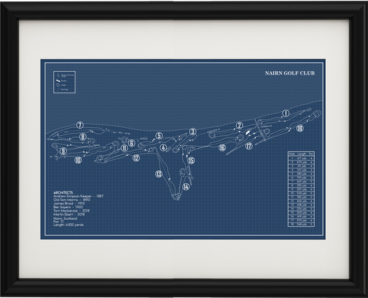 Nairn Golf Club Blueprint (Print)