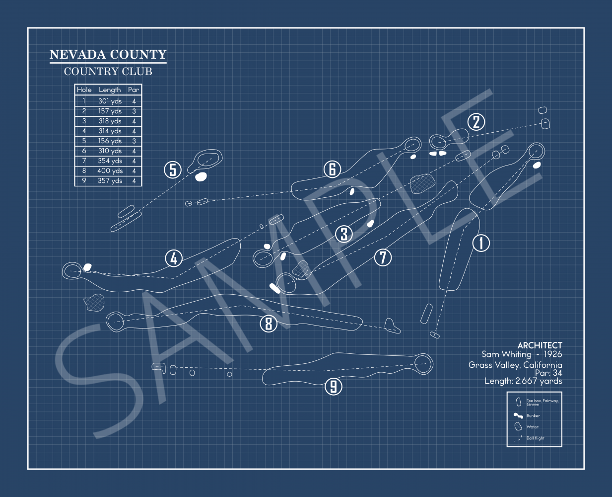 Nevada County Country Club Blueprint (Print)