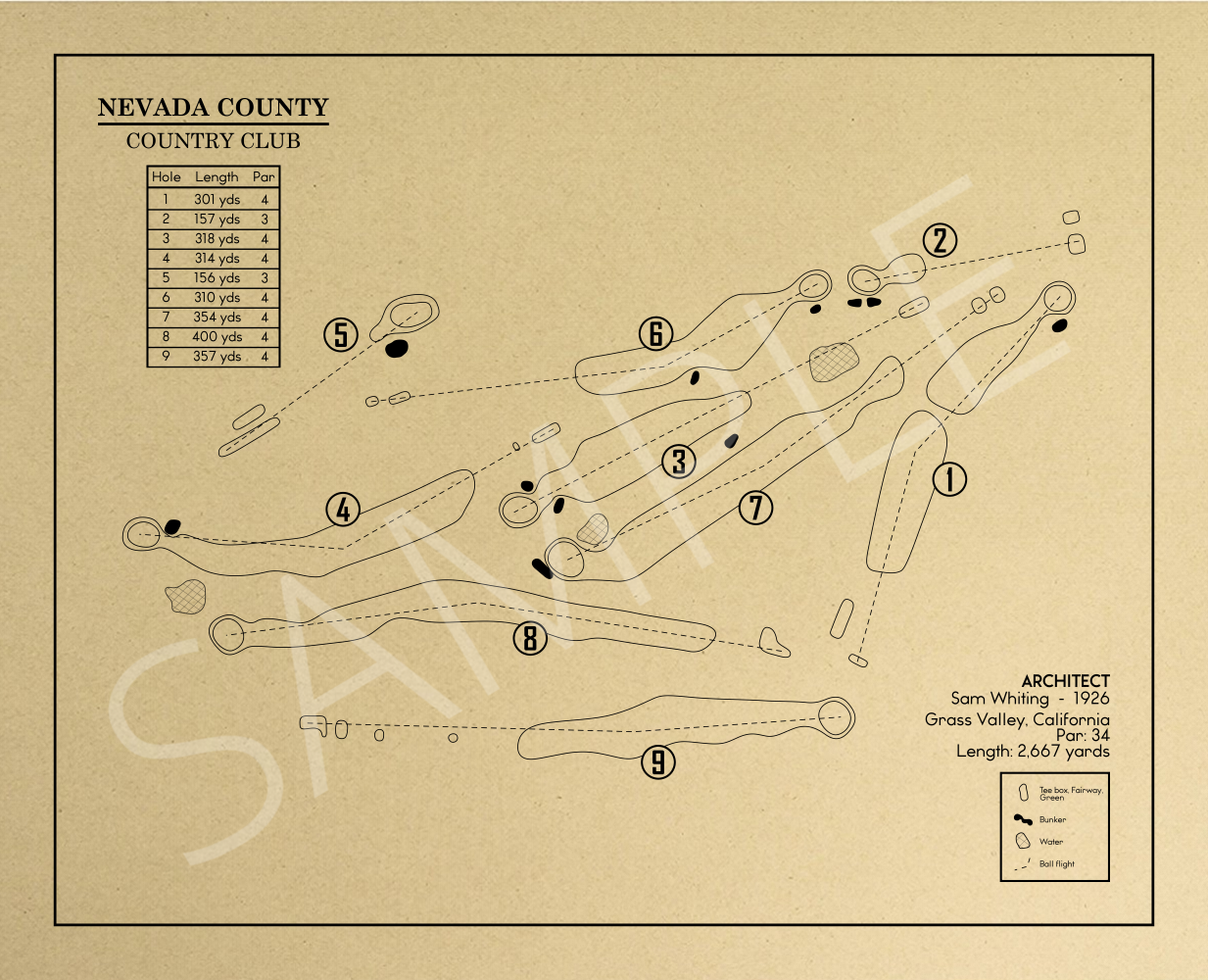 Nevada County Country Club Outline (Print)