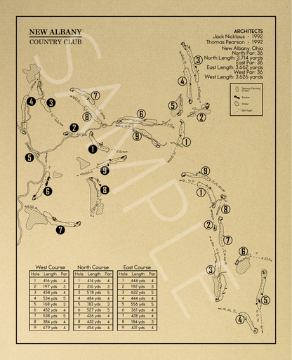 New Albany Country Club Outline (Print)