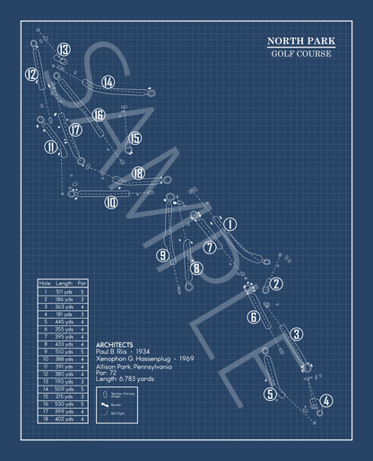 North Park Golf Course Blueprint (Print)