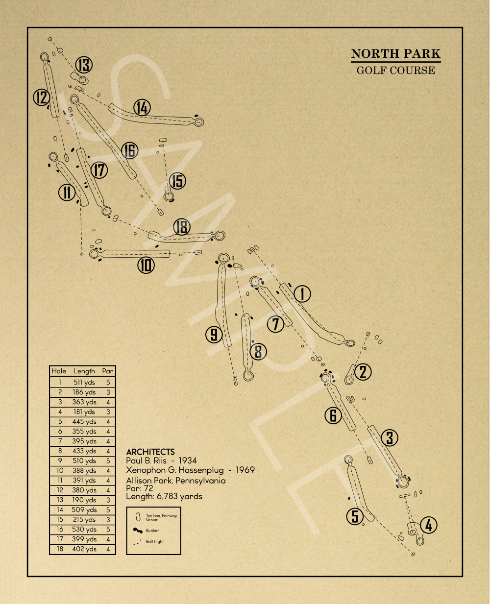 North Park Golf Course Outline (Print)