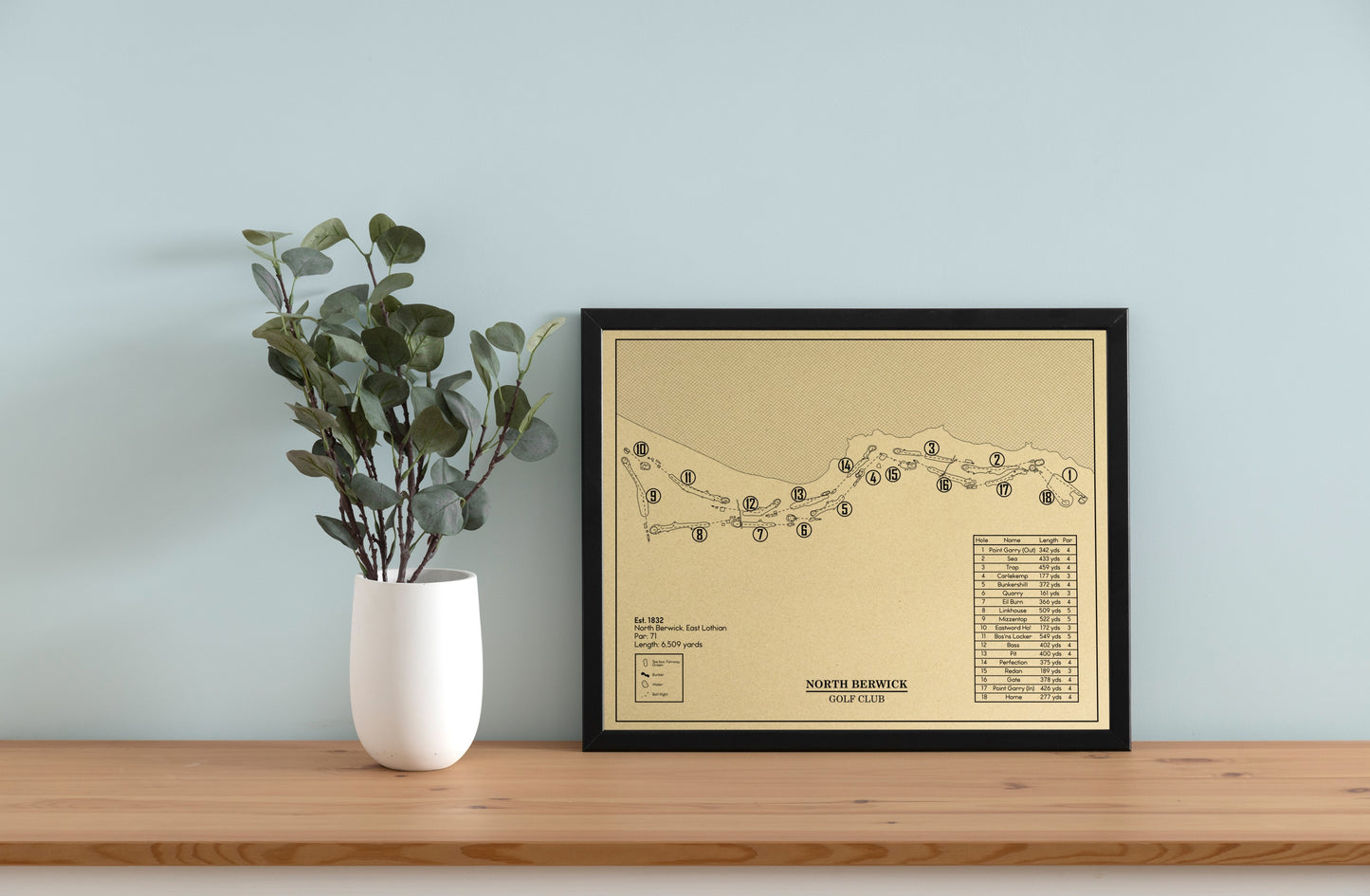 North Berwick Golf Club Outline (Print)