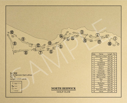 North Berwick Golf Club Outline (Print)