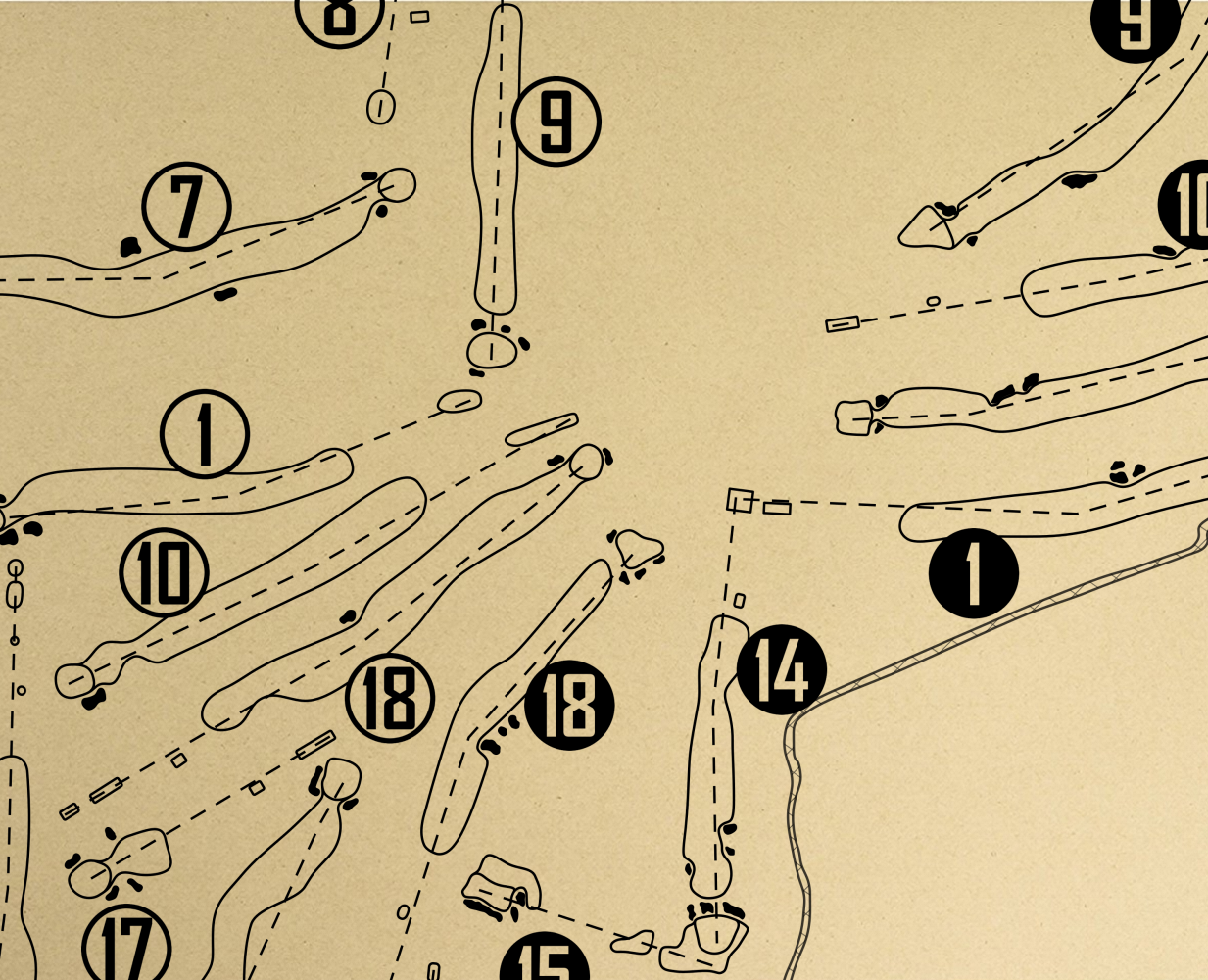 Oak Hill Country Club Outline (Print)