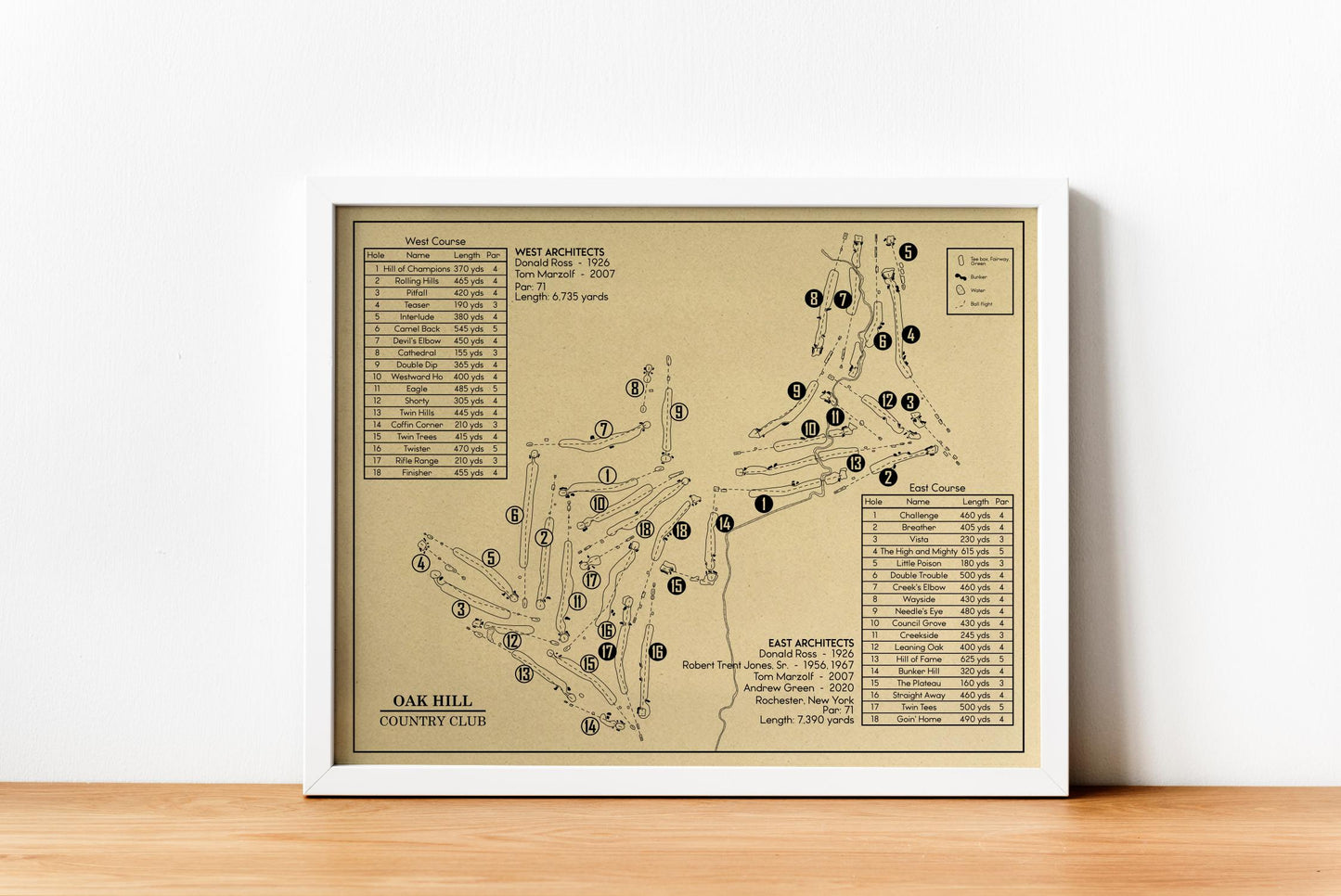 Oak Hill Country Club Outline (Print)
